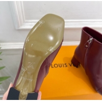 Louis Vuitton Swing Heel Ankle Boots 5.5cm in Calf Leather Burgundy 1AID092 1021138