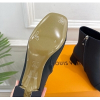 Stylish Louis Vuitton Swing Heel Ankle Boots 5.5cm in Matte Leather All Black 1AID092 1021140