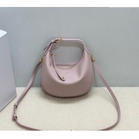 Classic Cheap Celine Teen Lulu Bag in Grained Calfskin 120723 Bleached Pink 2025