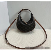 New Cheap Celine Teen Lulu Bag in Triomphe Canvas and Calfskin 120723 Brown 2025