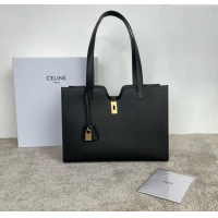Elegant Discount Celine Cabas 16 Tote Bag in Grained Calfskin 112583 Black 2025