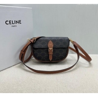 Best Price Celine Folco Shoulder Bag in Triomphe Canvas and Calfskin 122652 Brown 2025