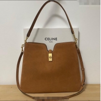 Top Grade Celine Medium Camille16 Soft Bag in Suede 119563 Brown 2025