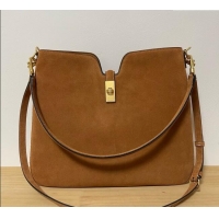 Top Grade Celine Medium Camille16 Soft Bag in Suede 119563 Brown 2025