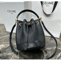 Market Sells Celine Teen Clara Bucket Bag in Supple Grained Calfskin 121673 Black 2025