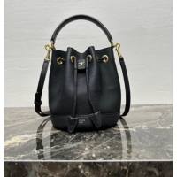 Market Sells Celine Teen Clara Bucket Bag in Supple Grained Calfskin 121673 Black 2025