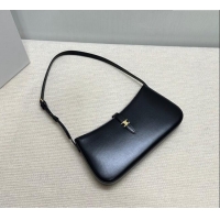 Pretty Style Celine Tina Shoulder Bag in Shiny Calfskin 123053 Black 2025