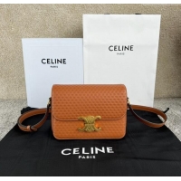 Discount Celine Teen Triomphe Bag in Triomphe Calfskin 188423 Brown 2025