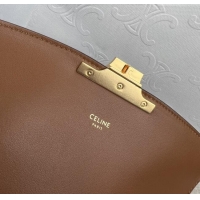 Famous Brand Celine Classique Triomphe Bag in Canvas & Calfskin 187363 Brown 2025