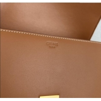 Pretty Style Celine Classique Triomphe Bag in Shiny Calfskin 187363 Brown 2025