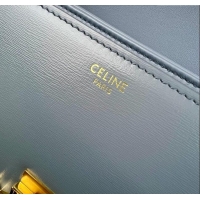 New Classic Celine Classique Triomphe Bag in Shiny Calfskin 187363 Grey-blue 2025
