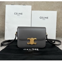 Spot Discount Celine Teen Triomphe Bag in Shiny Calfskin 188423 Lava Grey 2025
