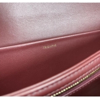 Top Design Celine Classique Triomphe Bag in Shiny Calfskin 187363 Burgundy 2025
