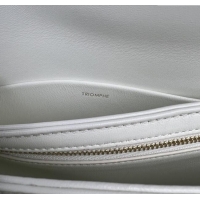 Big Discount Celine Teen Triomphe Bag in Shiny Calfskin 188423 White 2025