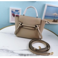 Low Cost Celine Belt Pico Mini Bag in Grained Leather 194263 Beige 2025