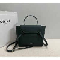 Famous Brand Celine Belt Pico Nano Bag in Grained Leather 189003 Green 2025