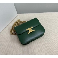 Grade Design Celine College Triomphe Chain Bag in Calfskin Leather 113583 Forest Green 2025