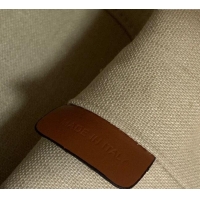 Top Design Celine Small Bucket Cuir Triomphe Bag in Textile and Calfskin 198242 Beige/Brown 2025