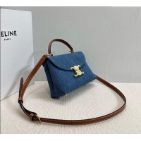 Big Discount Celine Teen Nino Bag in Triomphe Denim 118112 Blue 2025