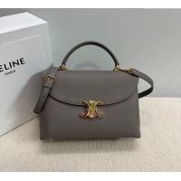 Buy Fashionable Celine Medium Nino Top Handle bag in Supple Calfskin 117523 Stone Grey 2025