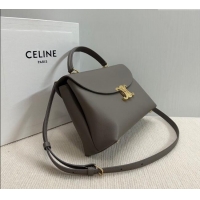 Buy Fashionable Celine Medium Nino Top Handle bag in Supple Calfskin 117523 Stone Grey 2025
