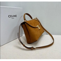 Cheap Price Celine Medium Nino Top Handle bag in Suede 117523 Camel 2025