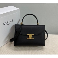 Best Design Celine Medium Nino Top Handle bag in Supple Calfskin 117523 Black 2025
