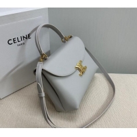Well Crafted Celine Medium Nino Top Handle bag in Supple Calfskin 117523 Cloudy Grey 2025