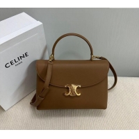 Market Sells Celine Medium Nino Top Handle bag in Supple Calfskin 117523 Bronze Brown 2025