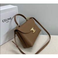 Market Sells Celine Medium Nino Top Handle bag in Supple Calfskin 117523 Bronze Brown 2025
