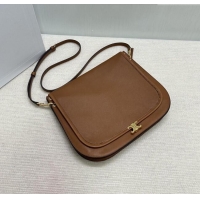 Good Product Celine Besace Soft Triomphe in Supple Shiny Lambskin 123632 Tan 2025