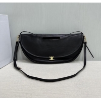 Promotional Celine Halfmoon Soft Triomphe Bag in Supple Shiny Lambskin 124142 Black 2025