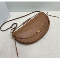Shop Discount Celine Halfmoon Soft Triomphe Bag in Supple Shiny Lambskin 124142 Tan 2025