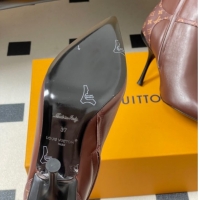 Pretty Style Louis Vuitton 6AM Heel Ankle Boots 9.5cm in Monogram Canvas and Leather with Back Strap Brown 1AIUOR 102114
