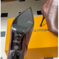 Purchase Louis Vuitton 6AM Heel Ankle Boots 9.5cm in Calf Leather with Back Strap Brown 1AIUOR 1021151