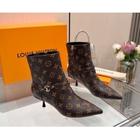 Best Product Louis Vuitton 6AM Heel Ankle Boots 5.5cm in Monogram Canvas with Back Strap 1AIUOR 1021154