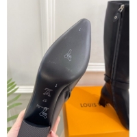 Good Product Louis Vuitton Heel High Boots 5cm in Calf Leather with Buckle Strap Black LV102201 1022005