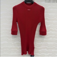 Inexpensive Miu Miu Wool Short-sleeved Sweater M121902 Red 2025