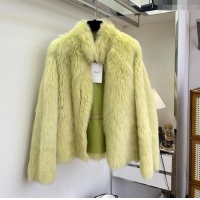 Top Grade Discount Celine One Fur Coat C121918 Green 2025