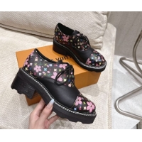 Best Grade Louis Vuitton LV x TM Monogram Canvas and Leather Laced-up Shoes Black LV102204 1022035