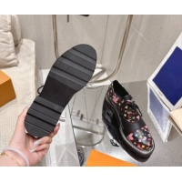 Best Grade Louis Vuitton LV x TM Monogram Canvas and Leather Laced-up Shoes Black LV102204 1022035