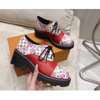 Purchase Louis Vuitton LV x TM Monogram Canvas and Leather Laced-up Shoes Red LV102204 1022036