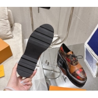 Low Price Louis Vuitton LV x TM Monogram Canvas and Leather Laced-up Shoes Brown/Cherry Red 2025 LV102204 1022037