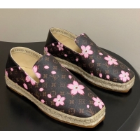 Top Grade Louis Vuitton LV x TM Cherry Blossom Printed Monogram Leather Flat Espadrilles LV102205 1022041