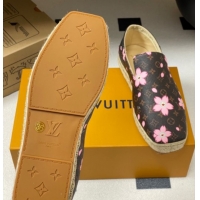 Top Grade Louis Vuitton LV x TM Cherry Blossom Printed Monogram Leather Flat Espadrilles LV102205 1022041