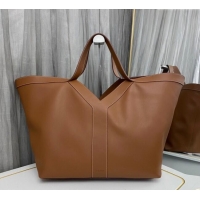 Inexpensive Saint Laurent Y Tote Bag in Leather 817602 Caramel Brown 2025