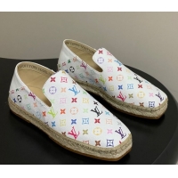 Durable Louis Vuitton LV x TM Monogram Multicolored Canvas Flat Espadrilles White LV102205 1022048