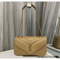 Grade Design Saint Laurent Loulou Medium Bag in Matelasse Lambskin 801439 Beige 2025