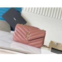 Buy Cheap Saint Laurent Loulou Medium Bag in Matelasse Lambskin 801439 Hortensia Pink 2025