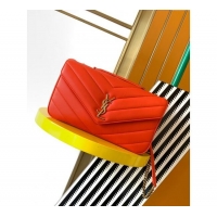 Trendy Design Saint Laurent Loulou Medium Bag in Matelasse Lambskin 801439 Celosia Red 2025